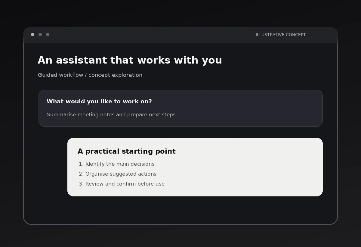 Illustrative concept visual for Practical AI without unnecessary hype.