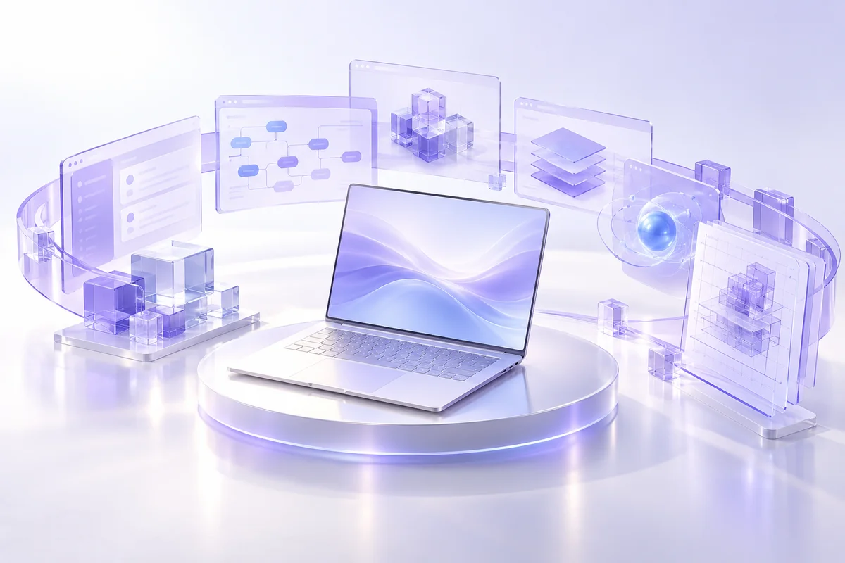 Connected software planning modules and a pearl laptop